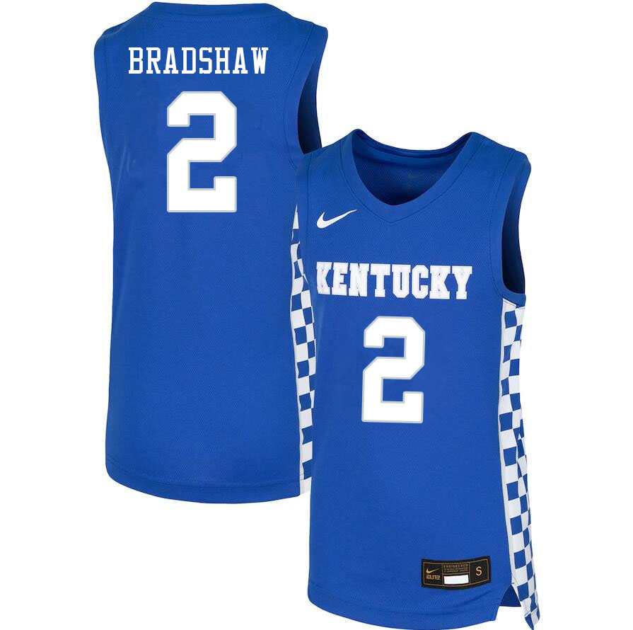 Men #2 Aaron Bradshaw Kentucky Wildcats College Basketball Jerseys Stitched Sale-Blue
